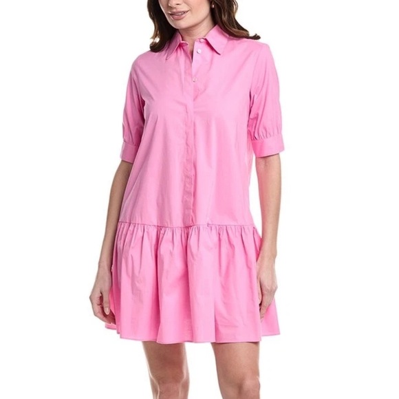 MARELLA BY MAX MARA Women’s Size 2 Pink Summer Collared Shirt Dress Cotton NEW - Picture 2 of 16